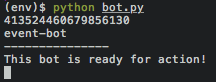 First bot run output